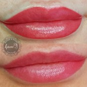 Перманентный макияж губ, сразу после  и после заживления